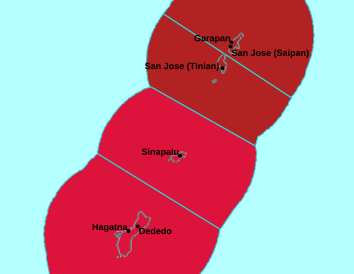 Official National Weather Service Guam map showing warning areas across Guam and the Northern Mariana Islands during Typhoon Champi.